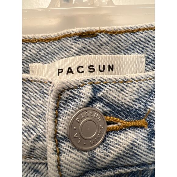 Pacsun Women’s High Waisted Straight Leg Denim Jeans Size 24 Blue Light Wash - Picture 2 of 5